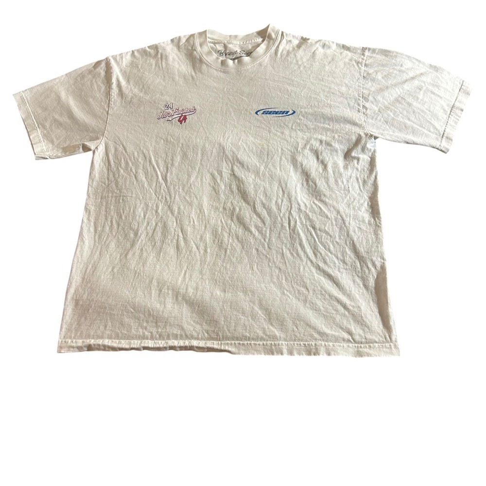 Brand Seen Jobs Finished LA Baseball Graphic T-Shirt Mens XL White Short Sleeve